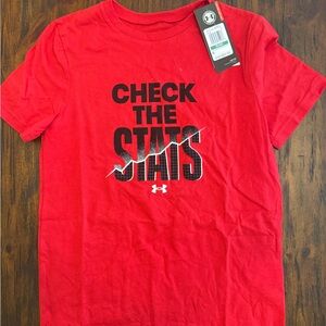 Under Armour Kids Red 'Check the Stats' Tee